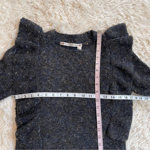 NWT Chelsea & Violet Ruffle Shoulder Sweater Dress Slate wool blend brown SZ S - Picture 7 of 12